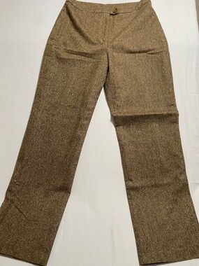Isabella Bird Wool & Silk Blend Trousers – Brown Tweed, Lined, Size 6/31